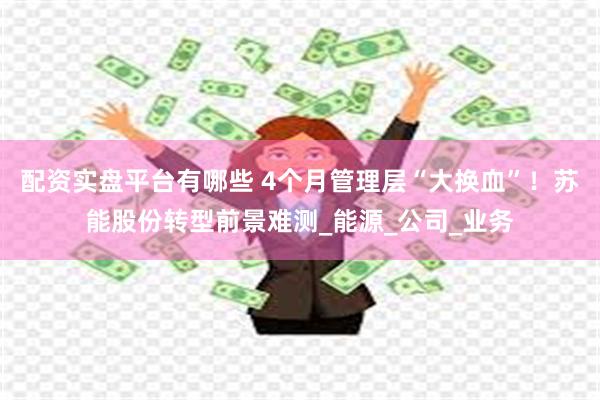 配资实盘平台有哪些 4个月管理层“大换血”！苏能股份转型前景难测_能源_公司_业务