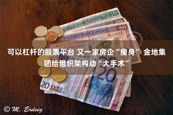 可以杠杆的股票平台 又一家房企“瘦身” 金地集团给组织架构动“大手术”