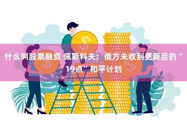 什么叫股票融资 佩斯科夫:俄方未收到更新后的“19点”和平计划